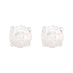 Marsala 6mm Round Lab Created Opal Stud Earrings