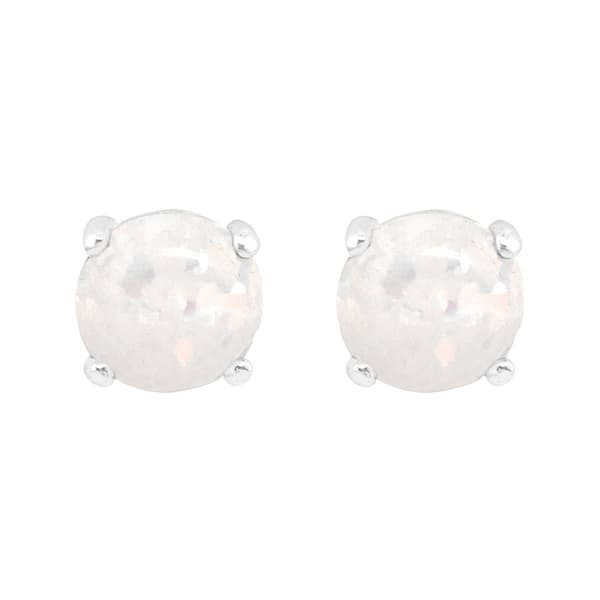 Marsala 6mm Round Lab Created Opal Stud Earrings - image 