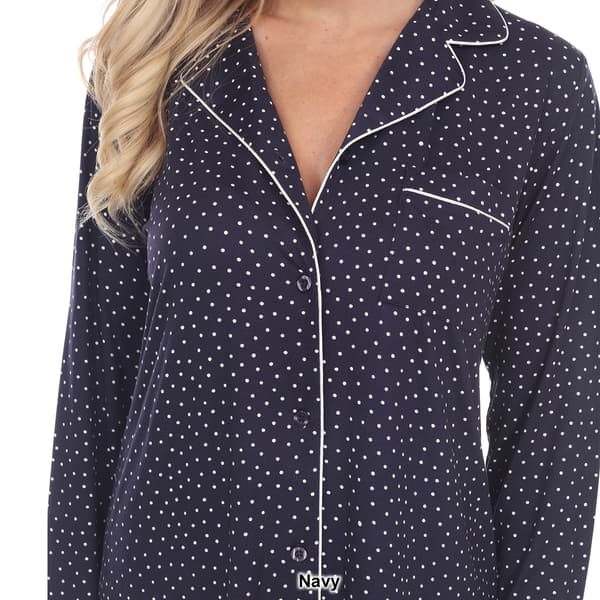 Womens White Mark Long Sleeve Nightshirt