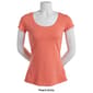 Juniors Aveto Cap Sleeve Scoop Neck Solid Jersey Knit Tee - image 10