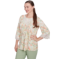 Womens Ruby Rd. Tropical Oasis Floral Lace Watercolor Blouse - image 3