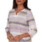 Womens Alfred Dunner Grand Bazaar 3/4 Sleeve Mix Stripe Blouse - image 5