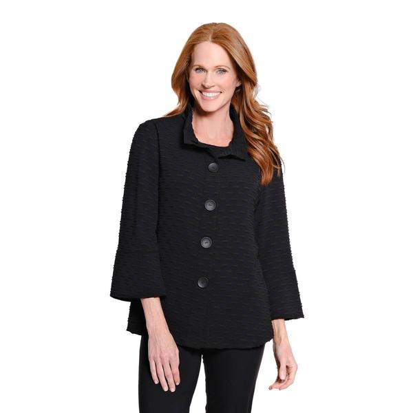 Womens Multiples 3/4 Flounce Sleeve Wire Collar Jacquard Jacket - image 