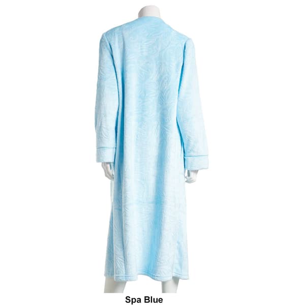 Plus Size Jasmine Rose 48" 3D Plush Swirl & Leaves Zip Robe
