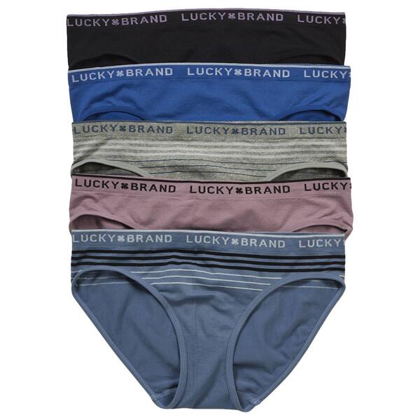 Womens Lucky Brand Lucky 5pk. Logo Band Bikini Panties LVD01574BV - image 