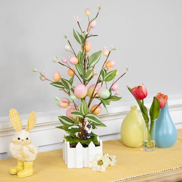 Northlight Seasonal Artificial Potted Twig Tree w/ Easter Eggs