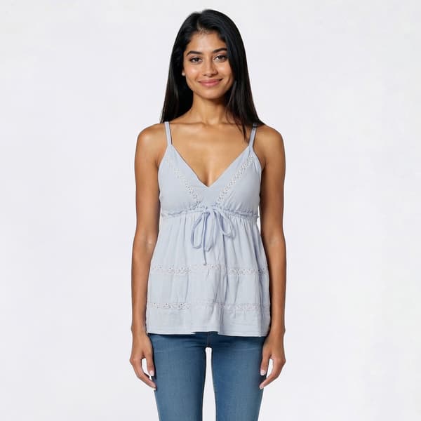 Juniors No Comment Knit Babydoll Lace Top