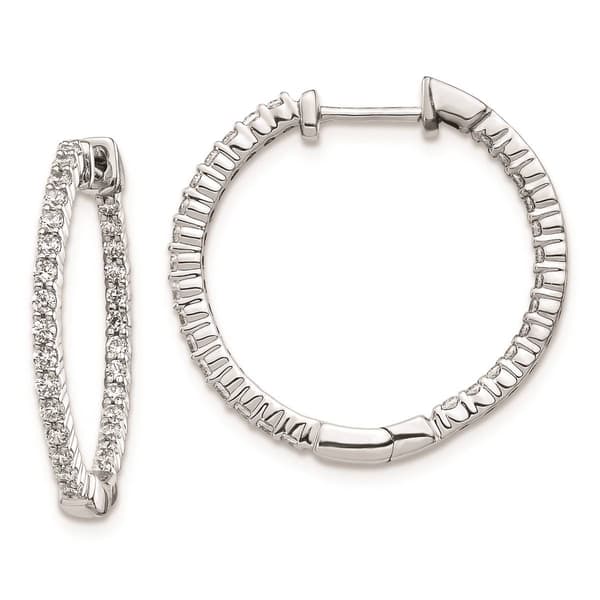 Pure Fire 14kt. White Gold Lab Grown Diamond Round Hoop Earrings - image 