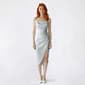 Juniors Emerald Sundae Asymmetrical Satin Drape Neck Midi Dress - image 6