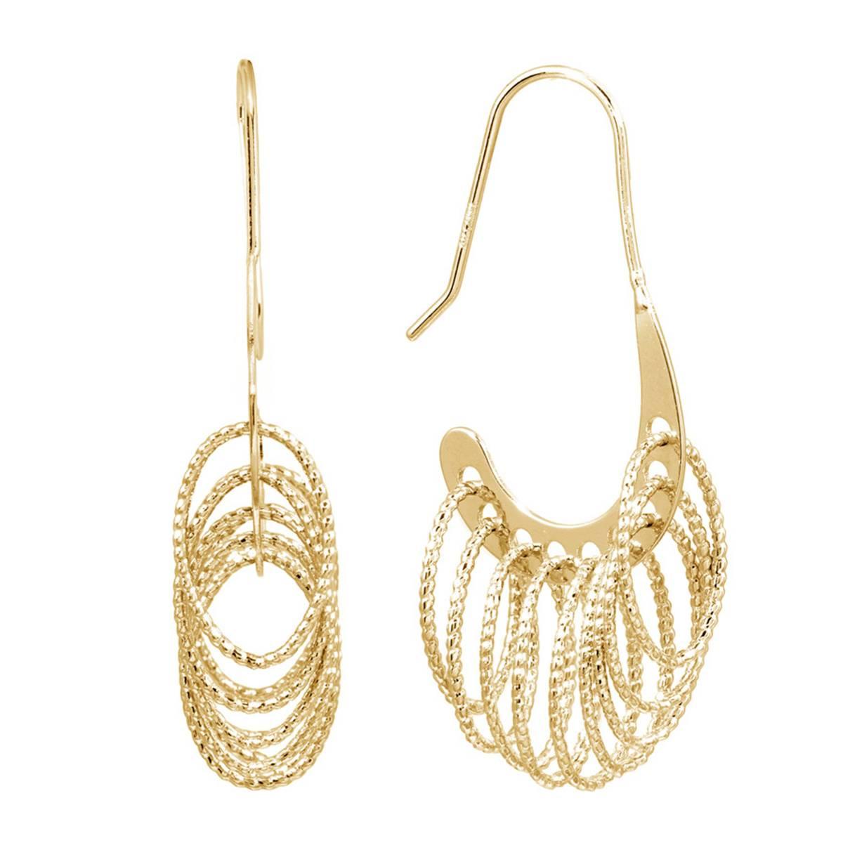 Athra 14kt. Gold Over Brass Marquise Drop J-Hoop Earrings