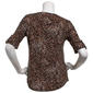 Womens AK Anne Klein 3/4 Elbow Sleeve V-Neck Smudge Dot Blouse - image 2