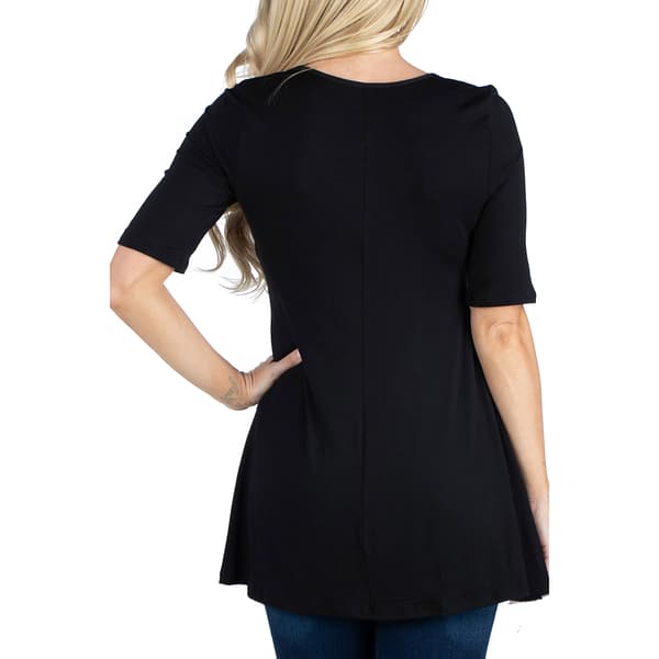 Womens 24/7 Comfort Apparel Elbow Sleeve Swing Tunic