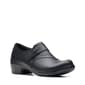 Womens Clarks(R) Angie Pearl Black Leather Loafers - image 1