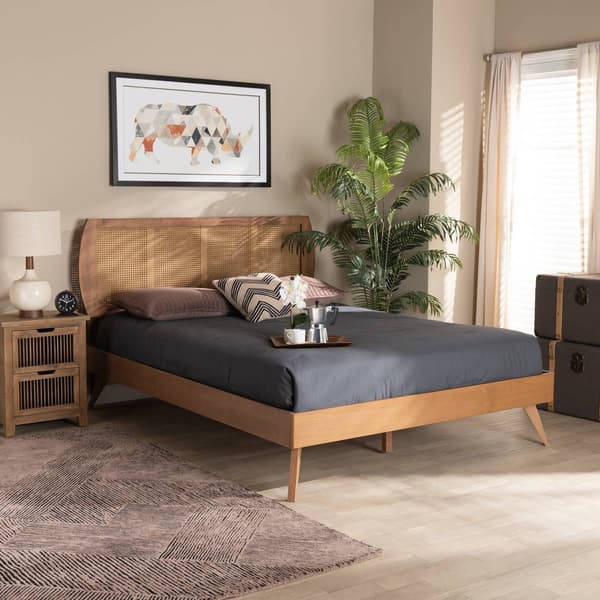 Baxton Studio Asam Modern Walnut Brown Wood Platform Bed