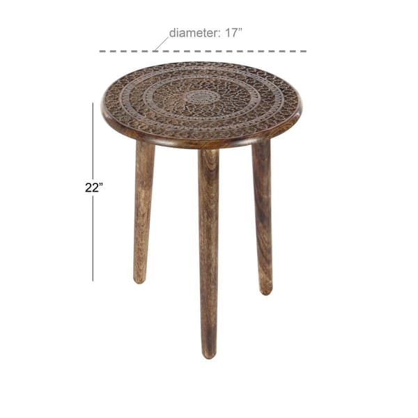 9th & Pike® Brown Wood Traditional Accent Table