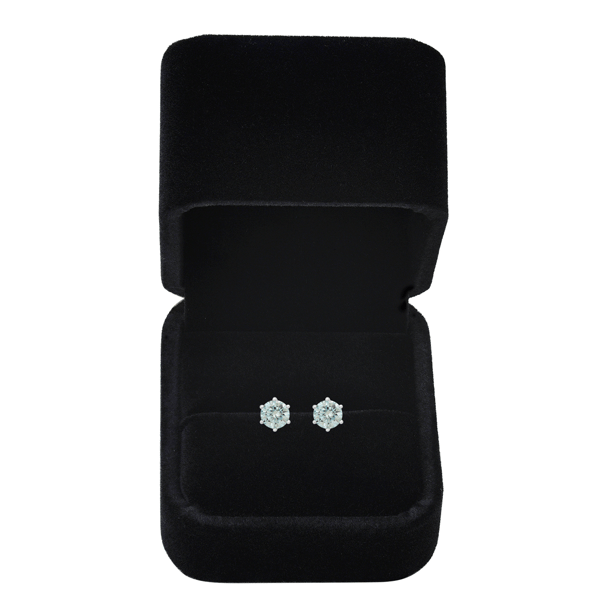 Saffron 0.5ctw. Turquoise Moissanite Diamond Stud Earrings