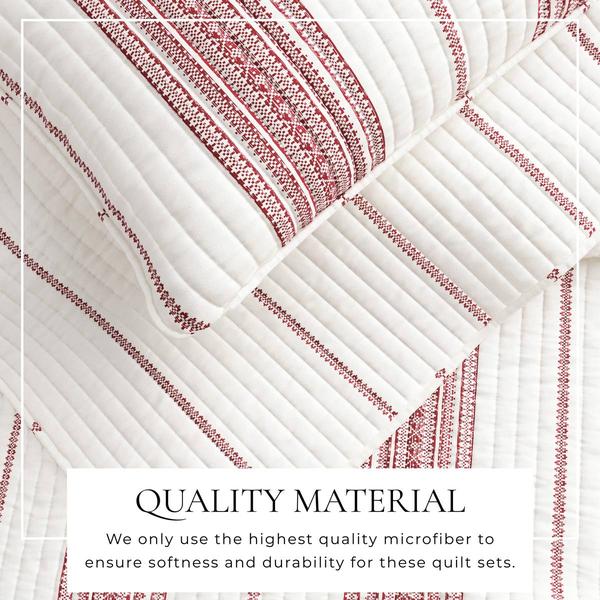 FreshFolds Wesley 3pc. Farmhouse Stripe Reversible Quilt Set