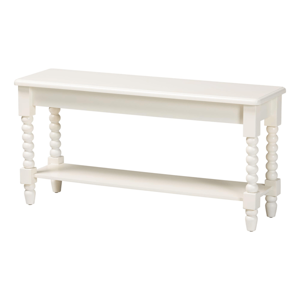 Baxton Studio Bayard Accent Bench with Bobbin Legs - image 