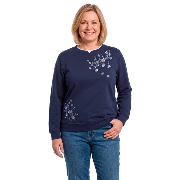 Plus Size Hasting & Smith Asymmetrical Floral Fleece Sweatshirt - image 