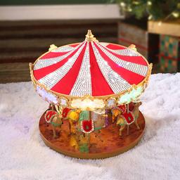 Mr. Christmas 12in. Animated Crystal Very Merry Carousel