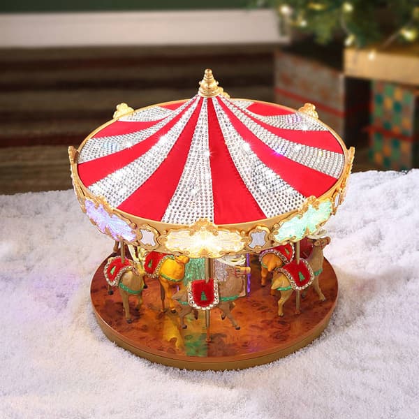 Mr. Christmas 12in. Animated Crystal Very Merry Carousel