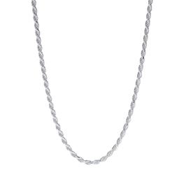 24in. Sterling Silver Rope Chain Necklace