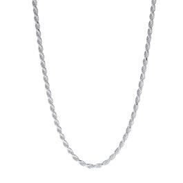 24in. Sterling Silver Rope Chain Necklace