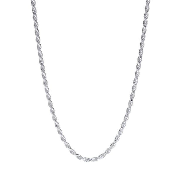 24in. Sterling Silver Rope Chain Necklace - image 