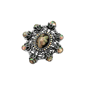 1928 Pewter-Tone Multi-Color Oval Pin - image 1