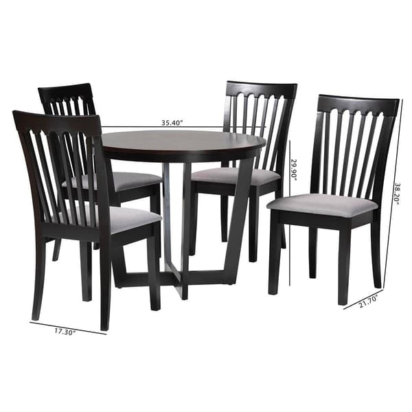 Baxton Studio Nellie Modern Dark Brown Wood 5pc. Dining Set