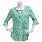 Womens Notations 3/4 Ruffle Sleeve Keyhole Neck Paisley Blouse - image 1