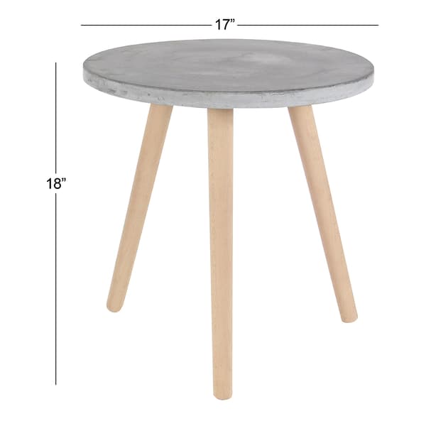 9th & Pike&#174; Fiber Clay And Beech Wood Accent Table