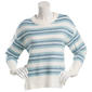 Juniors No Comment Multi Side Stripe Brush Crew Neck Sweater - image 2