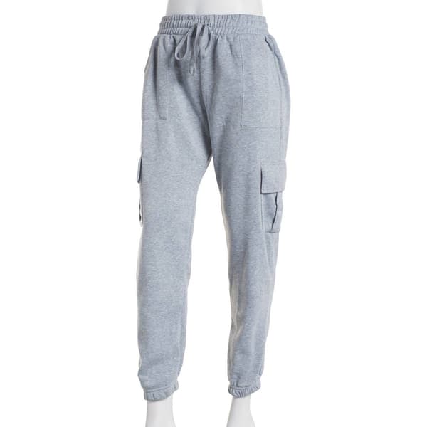 Juniors No Comment Fleece Cargo Pocket Jogger Sweatpants - image 