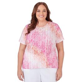 Plus Size Alfred Dunner Paradise Island Ombre Medallion Top
