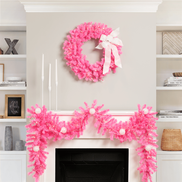 Northlight 9ft. Pink Pine Christmas Garland