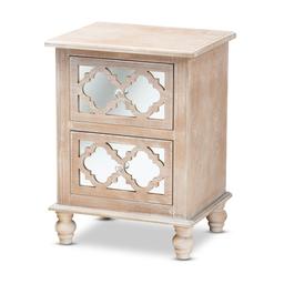 Baxton Studio Celia Rustic French Country 2 Drawer Nightstand