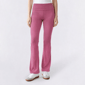 Juniors No Comment Fleece Lined Ribbed Foldover Flare Leggings - image 1