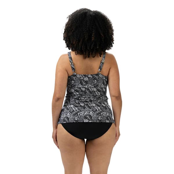 Plus Size Dolfin® Aquashape Botanical Wrap Tankini Swim Top
