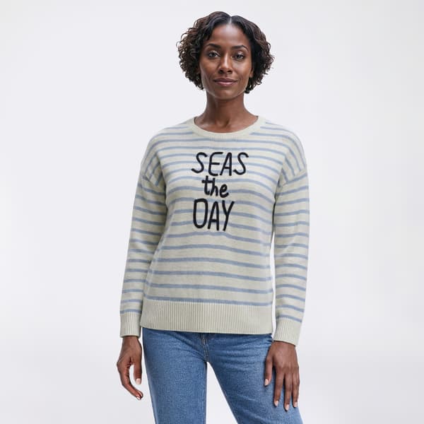 Petite Preswick & Moore(R) Seas The Day Stripe Sweater - image 