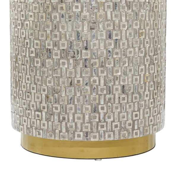 9th & Pike&#174; Grey Mother of Pearl Contemporary Accent Table