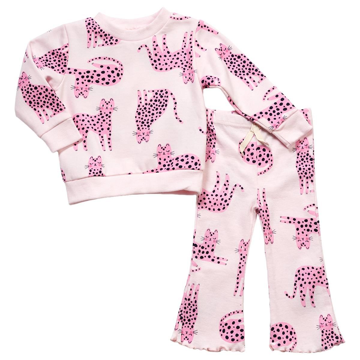 Baby Girl (12-24M) bon bebe(R) 2pc.Leopard Top & Leggings Set