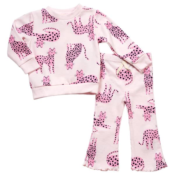 Baby Girl (12-24M) bon bebe(R) 2pc.Leopard Top & Leggings Set - image 