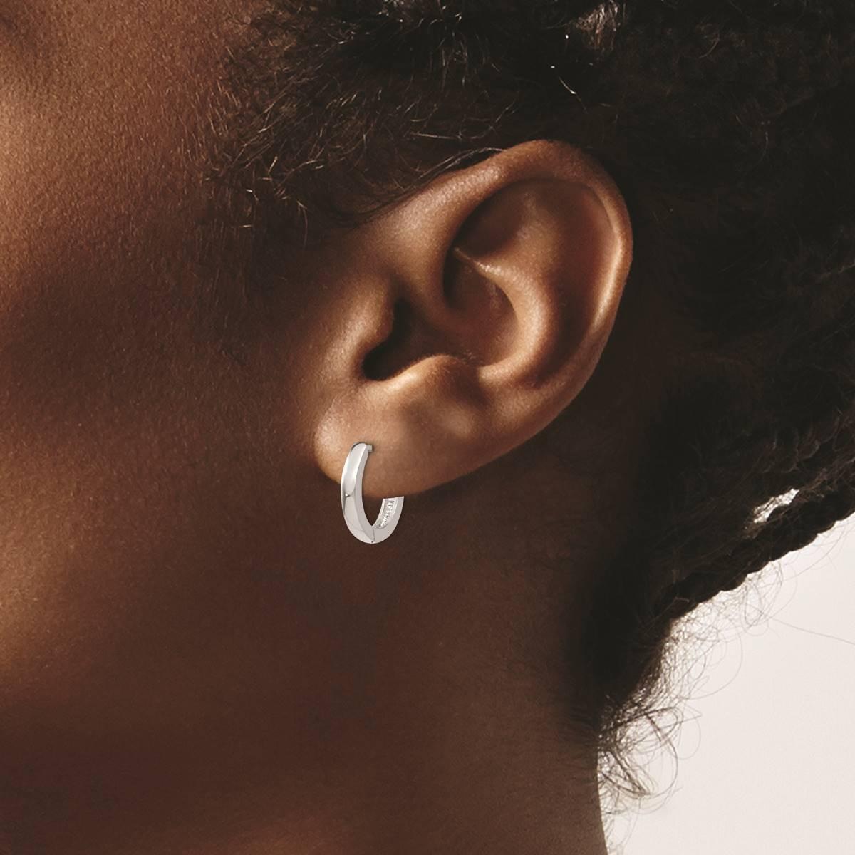 Womens Gold Classics™ 14kt. White Gold Hinged Hoop Earrings
