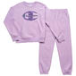 Girls (7-16) Champion® Leopard Logo Pullover & Joggers Set - image 2