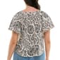 Womens Zac & Rachel Short Flutter Sleeve Dot Floral Blouse - image 2