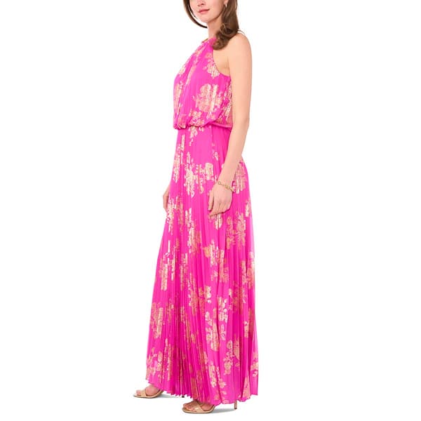 Womens MSK Sleeveless Pleated Halter Neck Maxi Dress