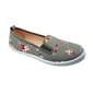 Womens Take A Walk Canvas Twin Gore Floral Print Flats - Grey - image 1
