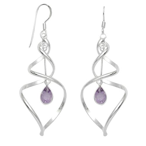 Marsala Fine Silver-Plated Double Twist Drop Earrings - image 