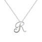 Silver Plated & Diamond Accent Initial R Pendant Necklace - image 1